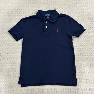 Navy blue Polo Ralph Lauren classic mesh short sleeve collared shirt size 7 VGUC